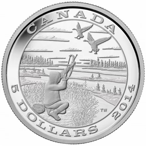 2014 Canadian $5 Tradition of Hunting: Canada Goose - Fine Silver Coin