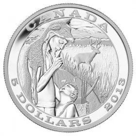 2013 Canadian $5 Tradition of Hunting: The Deer - Fine Silver Coin - Tarnished