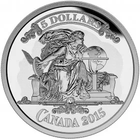 2015 Canadian $5 Canadian Bank Notes Series: Canadian Bank Note Vignette - Fine Silver Coin