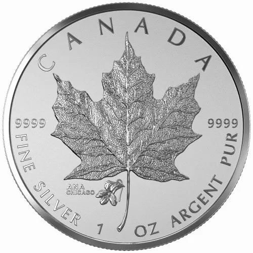 2015 Canadian $5 Maple Leaf with ANA Privy: Chicago Violet - 1 oz Fine Silver Coin