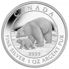 2015 Canadian $5 Polar Bear and Cub - 1 oz Fine Silver Coin