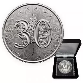 2018 (1988-) Canadian $5 30th Anniversary of Silver Maple Leaf - 1 oz Fine Silver Coin (Limited Edition)