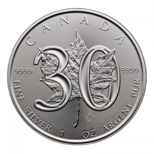 2018 (1988-) Canada $5 30th Anniversary of Silver Maple Leaf - 1 oz Fine Silver Coin (Bullion) *E-TRANSFER & CANADA*