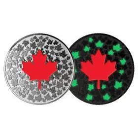 2018 Canadian $5 In Hearts Aglow  - Fine Silver Coin (Glow-In-The-Dark)