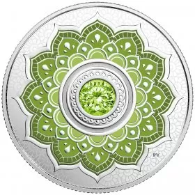 2018 Canadian $5 Birthstones: August Swarovski® Crystal & Silver Coin