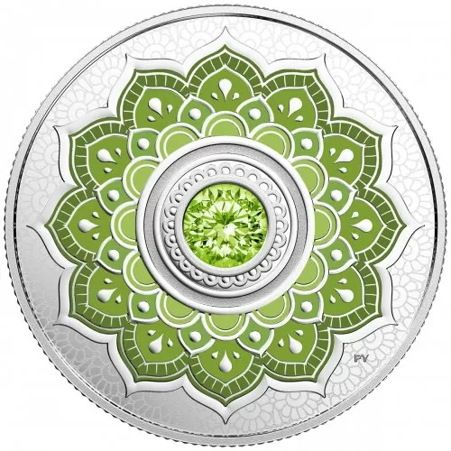 2018 Canadian $5 Birthstones: August Swarovski® Crystal & Silver Coin