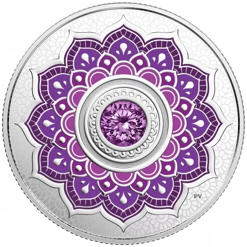 2018 Canadian $5 Birthstones: February Swarovski® Crystal & Silver Coin
