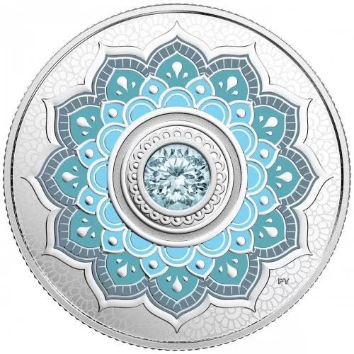 2018 Canadian $5 Birthstones: March Swarovski® Crystal & Silver Coin