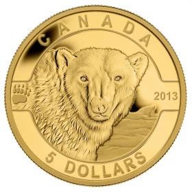2013 Canada Pure Gold 5 Dollar Coin - O Canada Series: The Polar Bear - no beauty box