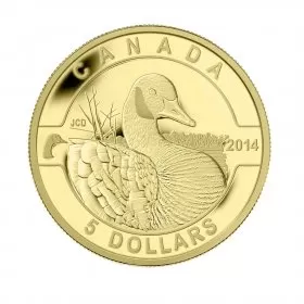 2014 Canadian $5 O Canada Series: Canada Goose - 1/10 oz Pure Gold Coin