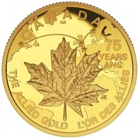 2015 Canadian $75 Allied Gold - 1/4 oz Pure Gold Coin