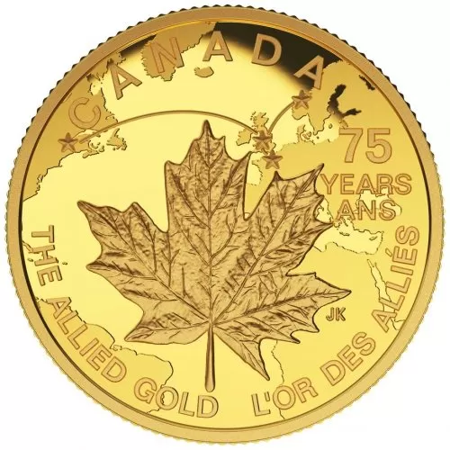 2015 Canadian $75 Allied Gold - 1/4 oz Pure Gold Coin