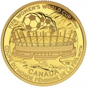 2015 Canadian $75 FIFA Women's World Cup: The Championship Game - 1/4 oz Pure Gold Coin