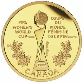 2015 Canadian $75 FIFA Women's World Cup: The Trophy - 1/4 oz Pure Gold Coin