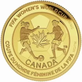 2015 Canadian $75 FIFA Women's World Cup: The Soccer Ball - 1/4 oz Pure Gold Coin