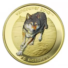 2009 Canada 14-karat Gold $75 Coin - Vancouver 2010 Olympic Winter Games: Wolf 