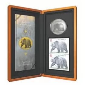 2004 Canada Limited Edition Fine Silver $8 Coin & Stamp Set - The Great Grizzly