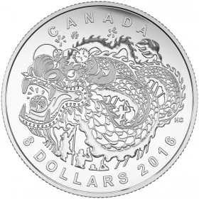 2016 Canadian $8 Dragon Dance Fine Silver Coin