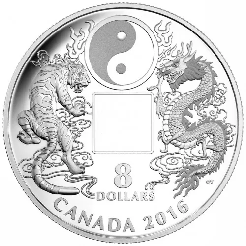 2016 Canadian $8 Tiger and Dragon Yin and Yang Fine Silver Coin
