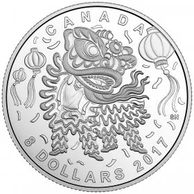 2017 Canadian $8 Lion Dance Fine Silver Coin