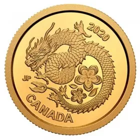 2020 Canadian $8 Lucky Flower Dragon - Pure Gold Coin