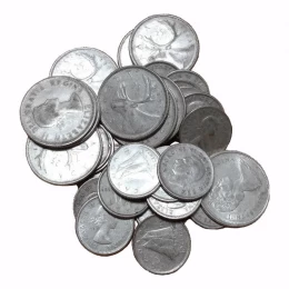 Pre-1967 $1 Face Value Junk/Scrap 10-cent, 25-cent Canadian 80% Silver Coins (Circulated)