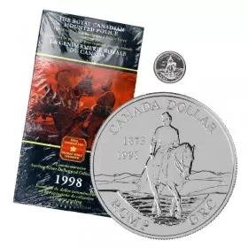 1998 (1873-) Canadian $1 RCMP Commemorative Sterling Silver Dollar Coin & Collector Pin Set