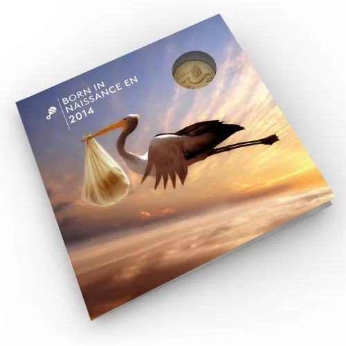2014 Canadian 5-Coin Baby Born In Gift Set ft $1 Stork Loonie Dollar