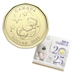 2025 Canada 5-Coin Baby Born In Gift Card Set ft $1 Specially Struck Loonie Dollar