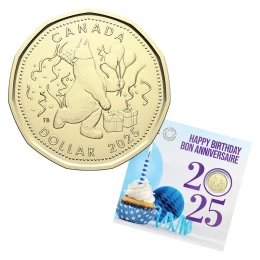 2025 Canada 5-Coin Birthday Gift Card Set ft $1 Specially Struck Loonie Dollar
