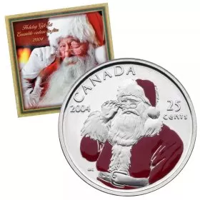 2004 Canadian Holiday 7-Coin Gift Set ft 25-Cent Santa Claus Coloured Quarter