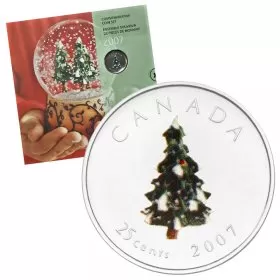 2007 Canadian Holiday 7-Coin Gift Set ft 25-Cent Christmas Tree Coloured Quarter