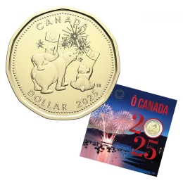 2025 Canada 5-Coin O Canada Coin Gift Card Set ft $1 Specially Struck Loonie Dollar