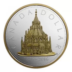 2016 (1867-) Canadian $1 Renewed Silver Dollar Series: Library of Parliament - 2 oz Fine Silver & Gold-plated Coin *Masters Club Exclusive*