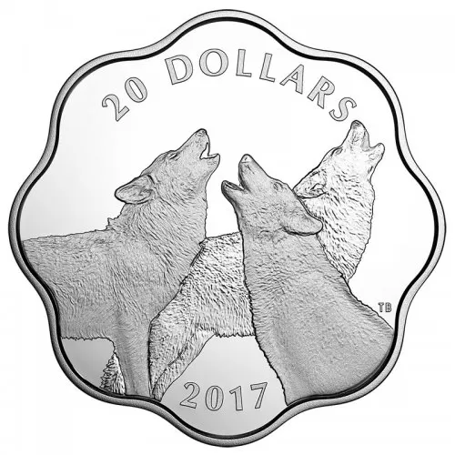 2017 Canadian $20 Master of the Land: Timber Wolf Fine Silver Scallop Coin *Masters Club Exclusive*