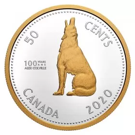 2020 Canadian 50-Cent Birth of Alex Colville 100 Years: 1967 Howling Wolf Half Dollar 2 oz Silver Coin *Masters Club Exclusive*-capsule has minor scratches