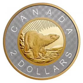 2021 (1996-) Canadian $2 Renewed Silver Toonie 25th Anniv of Circulation 2 oz Silver & Gold-plated Coin *Masters Club Exclusive*