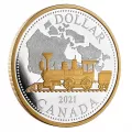 2021 Canadian $1 Renewed Silver Dollar 140th Anniv of Trans-Canada Railway 2 oz Silver & Gold-plated Coin *Masters Club Exclusive*