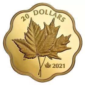 2021 Canadian $20 Iconic Maple Leaves Fine Silver & Gold-plated Scallop Coin *Masters Club Exclusive*