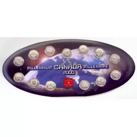 2000 Canadian 25-Cent Millennium Quarters Series 12-Coin Set