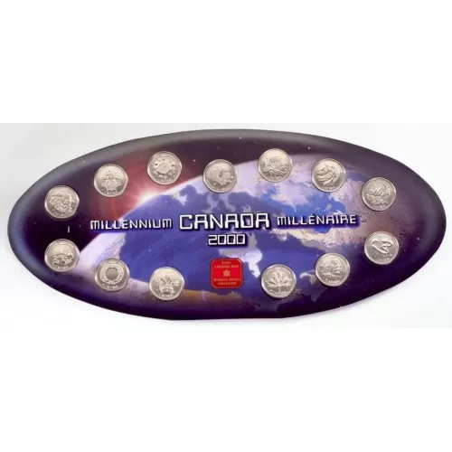 2000 Canadian 25-Cent Millennium Quarters Series 12-Coin Set