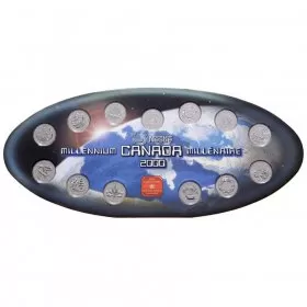 2000 Canadian 25-Cent Millennium Quarters Series 12-Coin & Nestle Medallion Set 