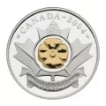 2004 Canadian RCM Annual Report with 25-Cent Gold-plated Poppy Coin