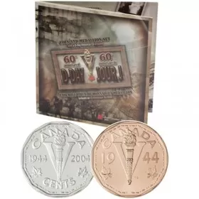 2004 Canada Sterling Silver 5 Cent Coin, Medallion & CD-ROM Gift Set - D-Day 