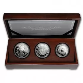2012 (1952-) Australia, Canada, Great Britain Royal Silver 3-Coin Set - The Queen's Diamond Jubilee