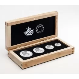 2015 Canadian 4-Coin Bald Eagle Silver Fractional Set In Display Box