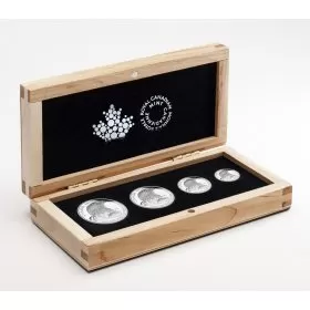2015 Canadian 4-Coin Bald Eagle Silver Fractional Set In Display Box