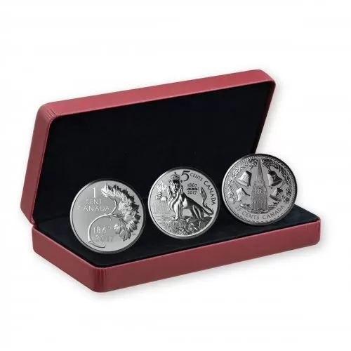 2017 Canadian Royal Canadian Mint Coin Lore: The Forgotten 1927 Designs - Fine Silver 3-Coin Set - Coins are toned