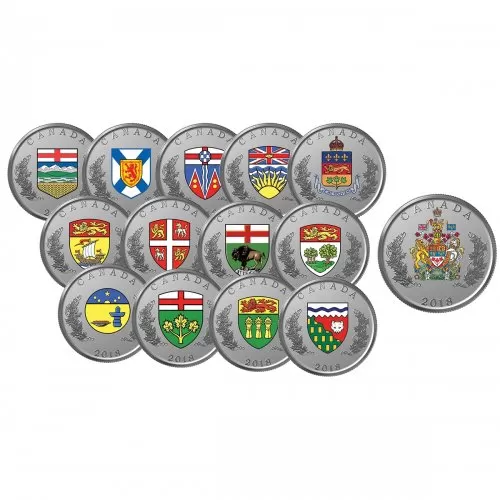 2018 Canadian Heraldic Emblems of Canada - Fine Silver 14-Coin Set