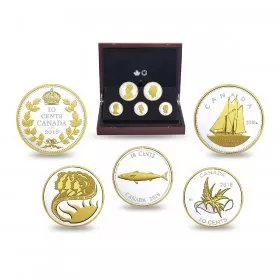 2018 Canadian Legacy of the Dime - Fine Silver & Gold-plated 5-Coin Set
